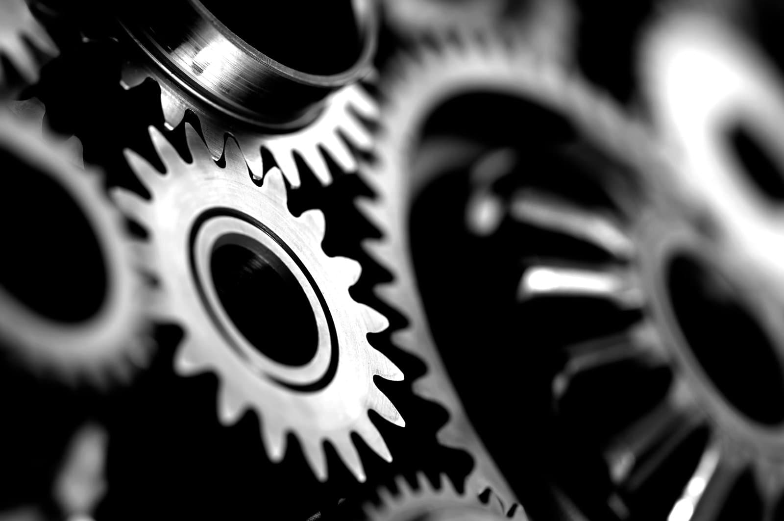 Close up of machine cogs