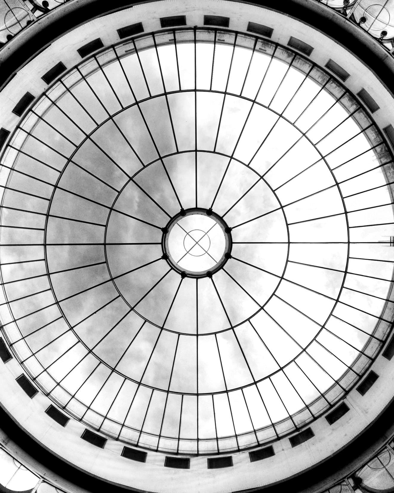 Glass roof of famous art building in Frankfurt