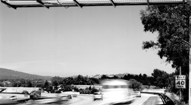 Exit sign for Sand Hill Road on Highway 280 in Menlo Park, California