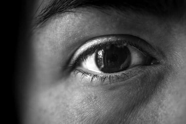 close up of female eye