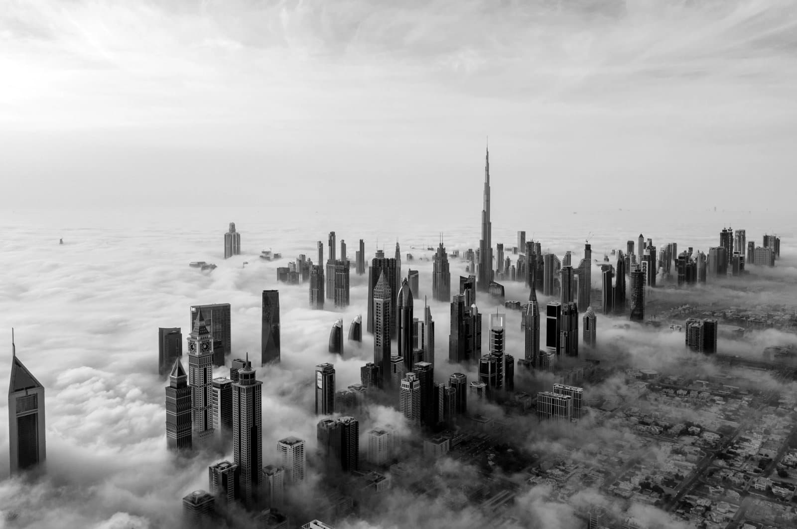 Image of Abu Dhabi skyline with low-level cloud