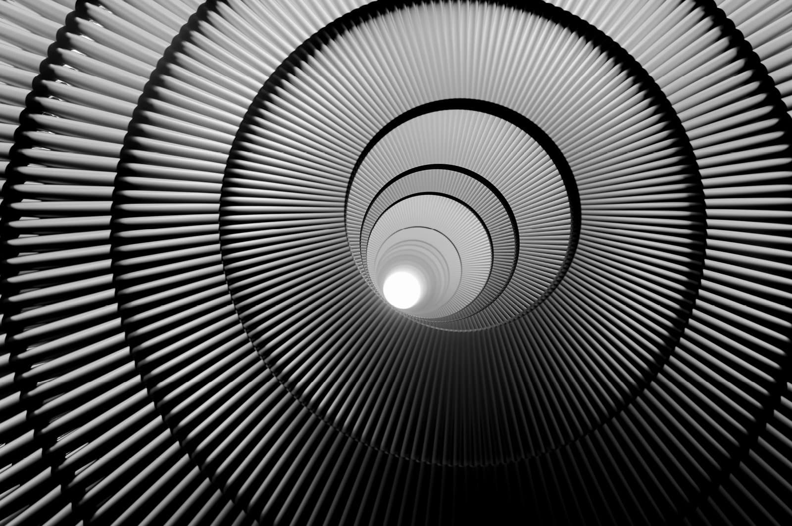 Light showing at the end of a narrowing tunnel shape